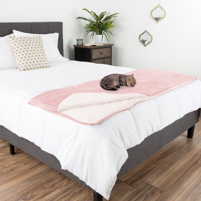 Waterproof Pet Blanket 50x 60in Soft Plush Throw by Petmaker - 50x60 - Pink