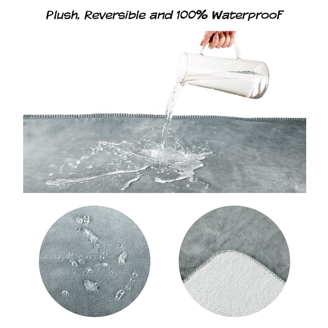 Waterproof Pet Blanket 50x 60in Soft Plush Throw by Petmaker - 50x60