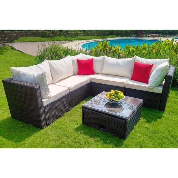 Weatherproof Since 1948 6 Piece Wicker Patio Sectional Set 3 Weatherproof Since 1948 6 Piece Wicker Patio Sectional Set 3 Corner Sections 2