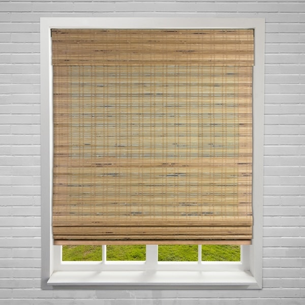 Arlo Blinds Tuscan Boho Bamboo Roman Shade, Cordless Lift, 74