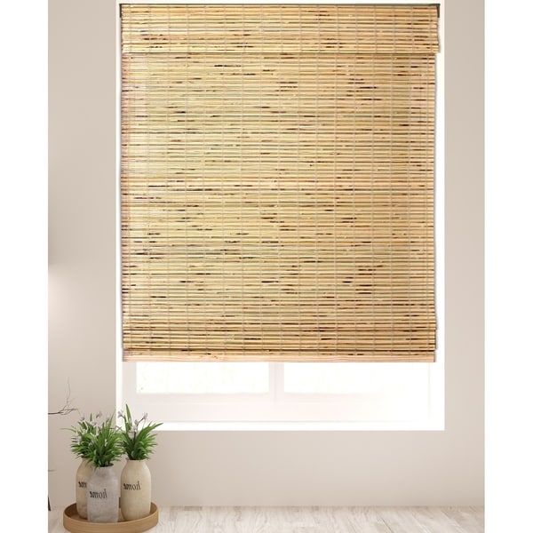 Arlo Blinds Petite Rustique Bamboo Roman Shades with 74 Inch Height. Opens flyout.