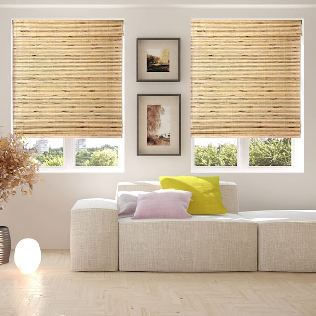 Arlo Blinds Petite Rustique Bamboo Roman Shades with 74 Inch Height