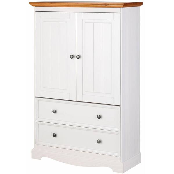 Shop Monty 2 Drawer 2 Door Solid Pine Storage Cabinet Off White