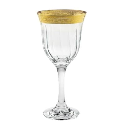 Red Wine Set of 6 Melania Collection Gold