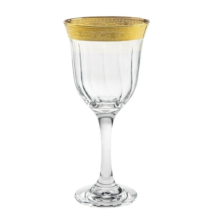 Red Wine Set of 6 Melania Collection Gold