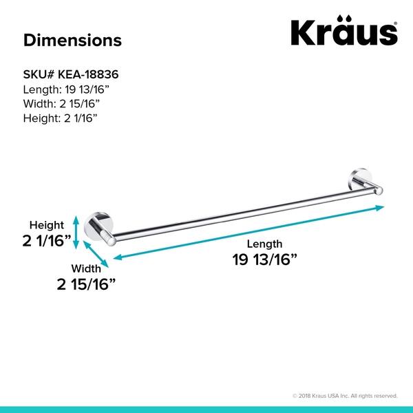 Kraus Elie Kea 18836 18 Inch Bathroom Towel Bar In Chrome 18 Inch Bathroom Towel Bar In Chrome