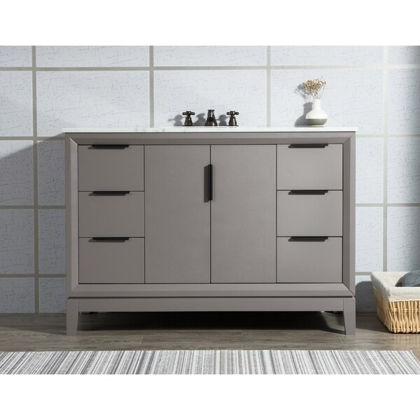 Elizabeth 48-Inch Single Sink Carrara White Marble Vanity
