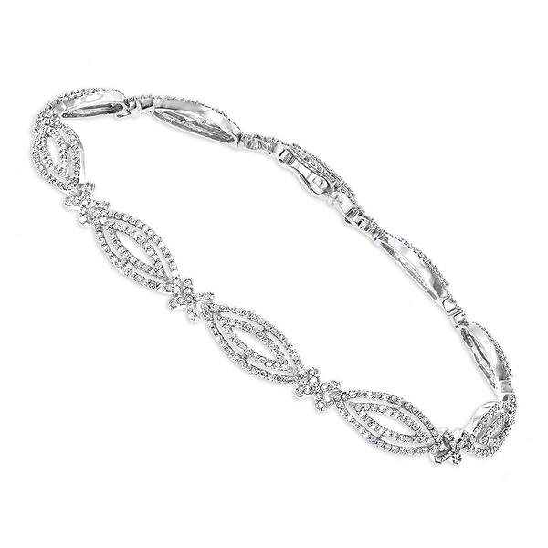 Ladies 14k Gold Designer Diamond Bracelet 2 5ctw By Luxurman Overstock 24267359 White