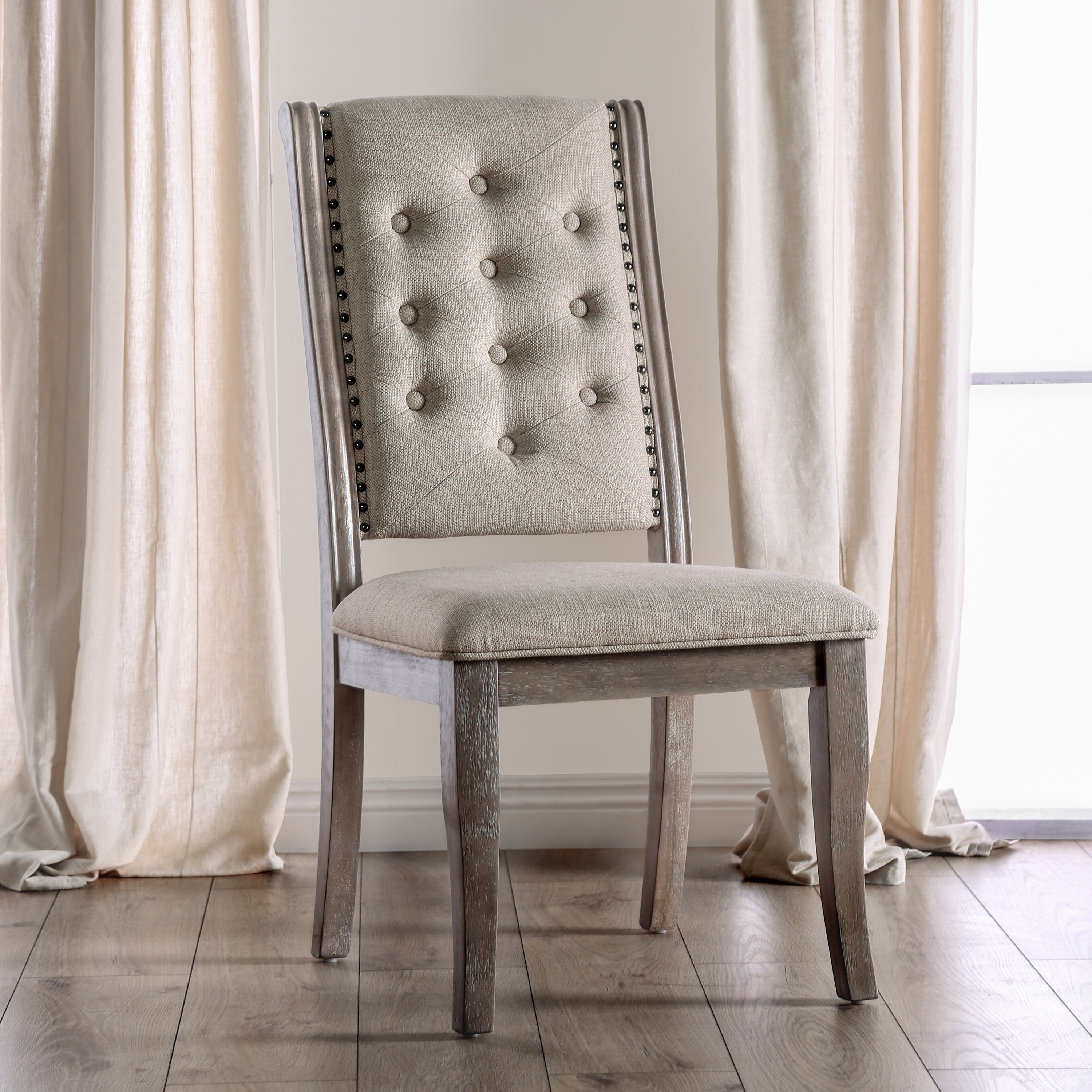 Grey nailhead dining online chairs