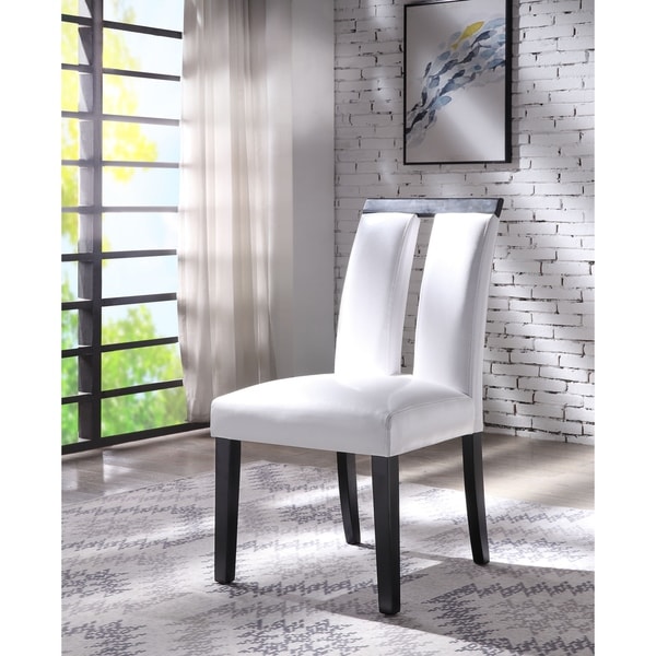 ACME Bernice Side Chair (Set of 2) in White PU and Black