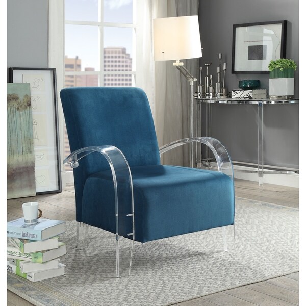 Shop Acme Malyssa Accent Chair Teal Clear Acrylic On