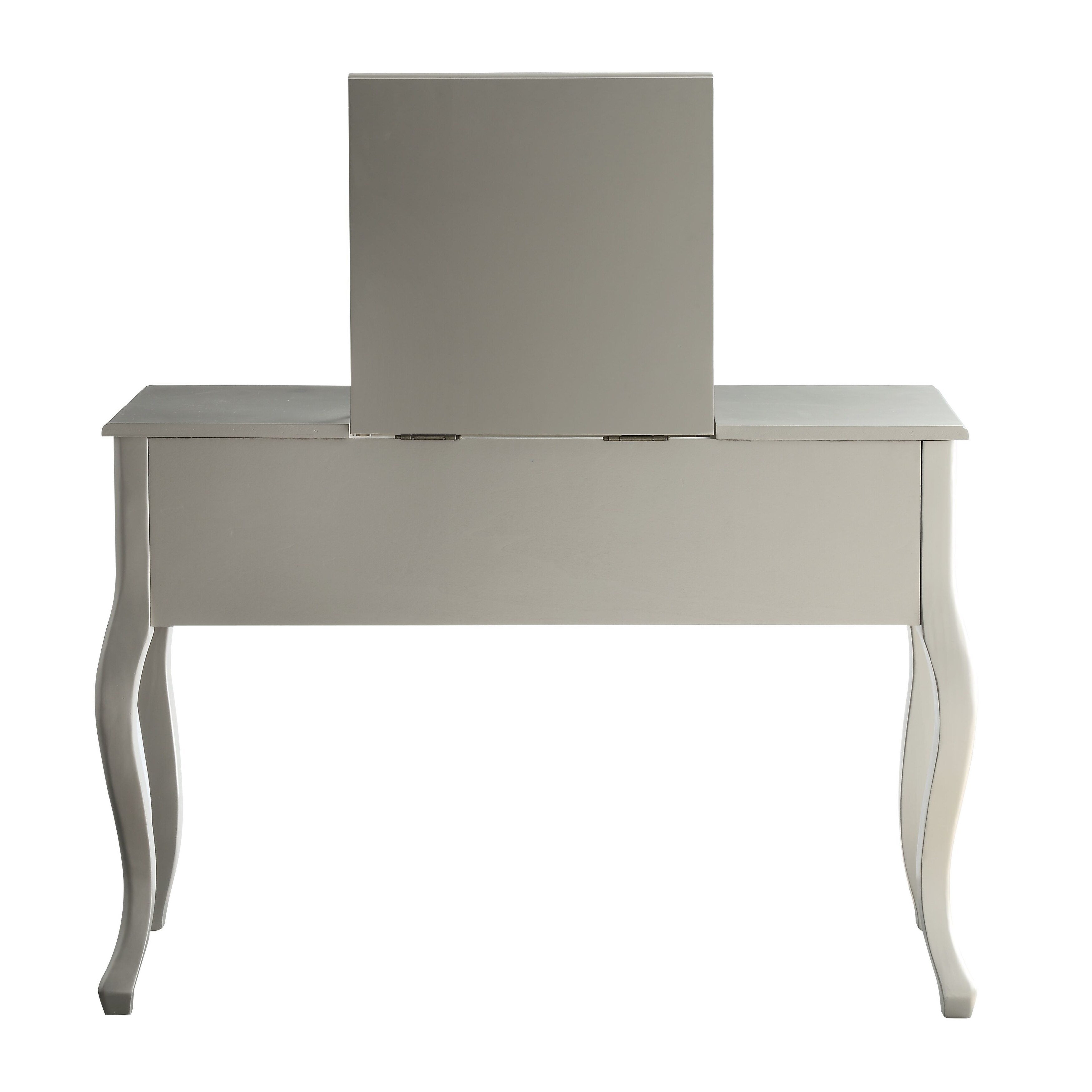 Shop Acme Ordius Vanity Set In Tan Velvet And Silver Overstock 24268322