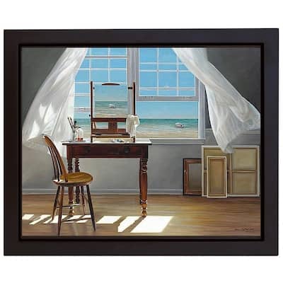 In Progress by Karen Hollingsworth Black Floater Framed Canvas Giclee Art (20 in H x 26 in W, Ready to Hang)