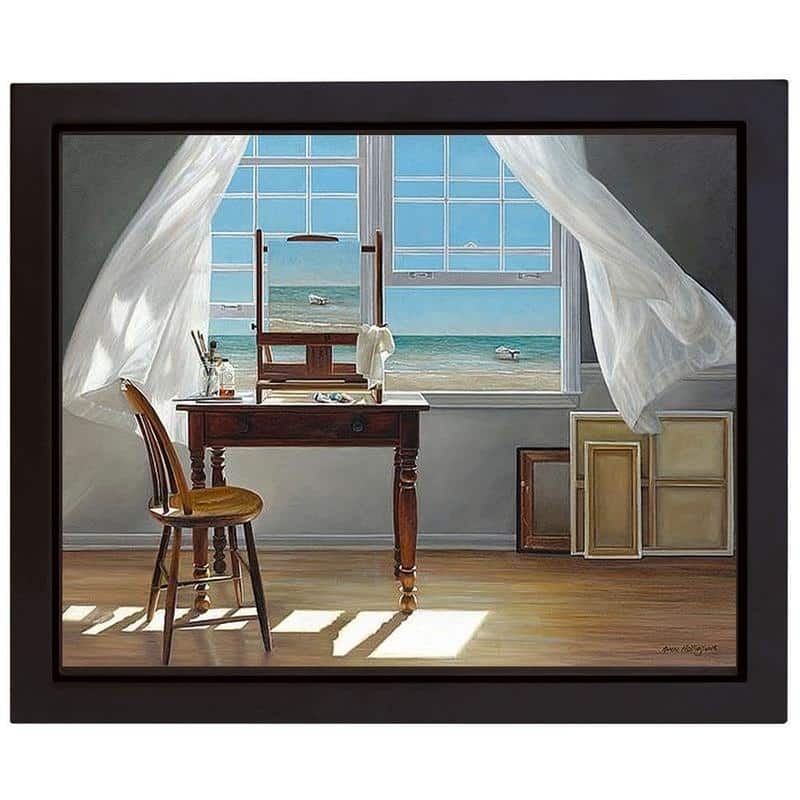 In Progress by Karen Hollingsworth Black Floater Framed Canvas Giclee Art (20 in H x 26 in W, Ready to Hang)