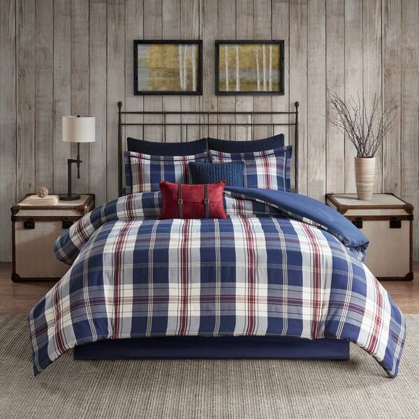 Shop Woolrich Ryland Blue Oversized Plaid Print Comforter Set