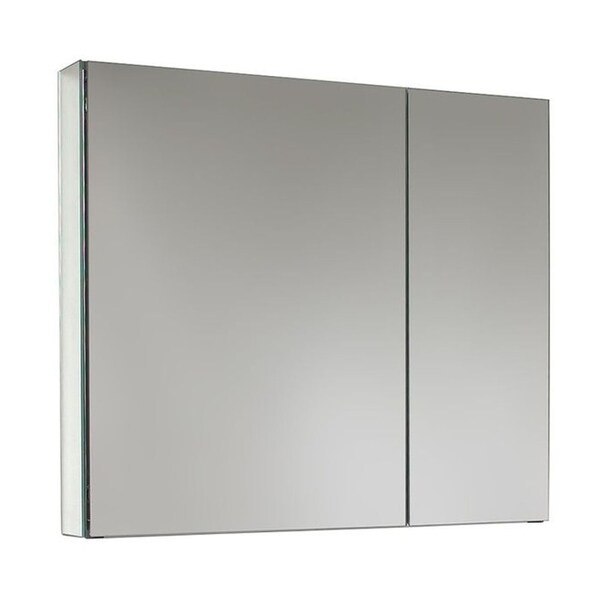 Ketcham Cabinets Premier Aluminum Dual Door Recessed Mounted Medicine Cabinet with Polished Edge Mirror - 31"W x 28"H