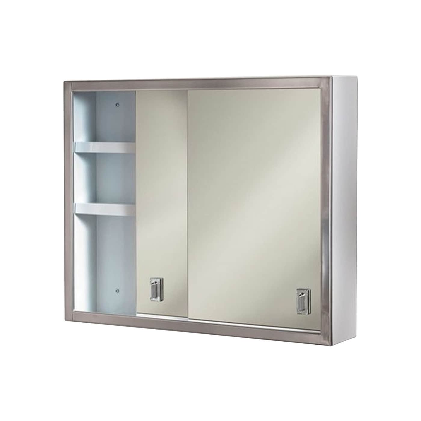 Shop Ketcham Cabinets Surface Mounted Sliding Door Medicine Cabinet With Polished Edge Mirror 24 W X 20 H Overstock 24299565