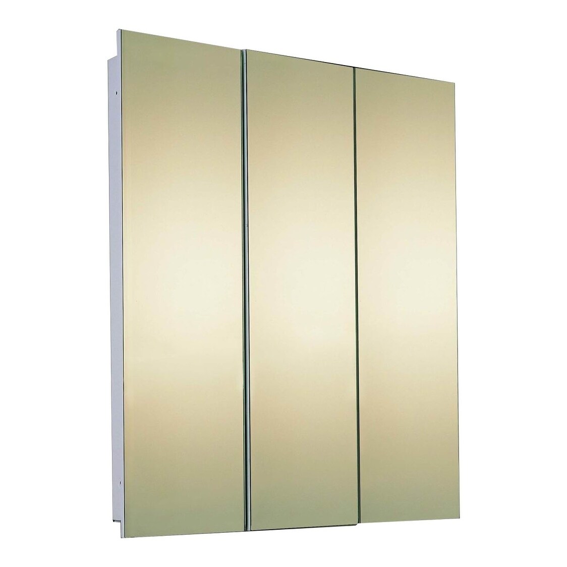 Shop Ketcham Cabinets Tri View Semi Recessed Steel Medicine Cabinet With Polished Edge Mirror 48 W X 36 H Overstock 24299602