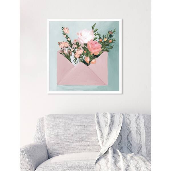 Pink Flowers Painting 14X14, Abstract Floral Painting