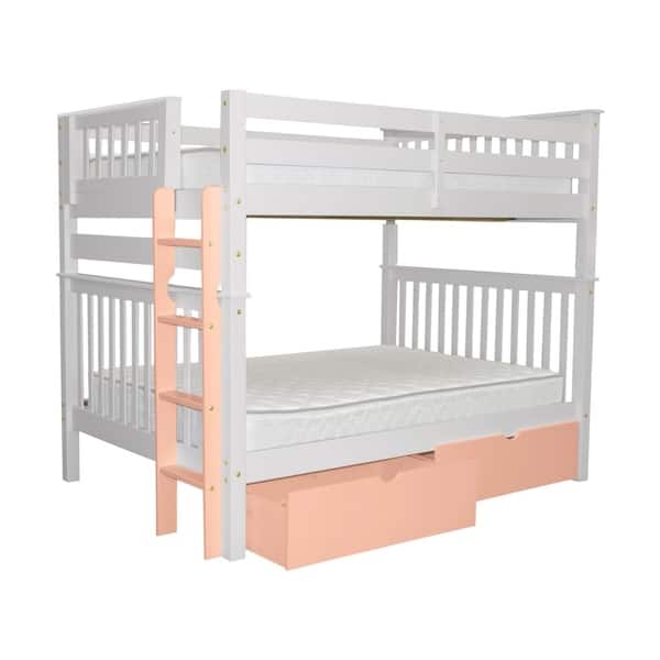 Shop Bedz King Full Over Full White Mission Style Bunk Beds With