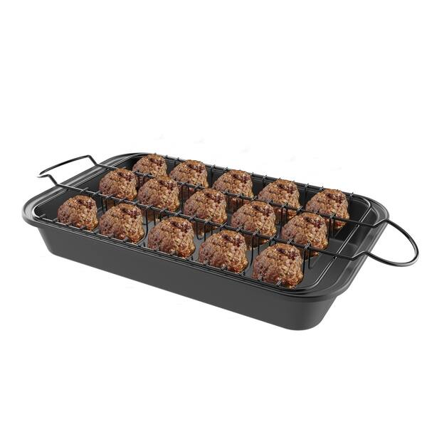 Meatball Pan2In1 Roaster Removable Wire Rack by Classic Cuisine