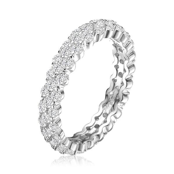 Eternity cubic zirconia ring Rhodium plated Sterling silver