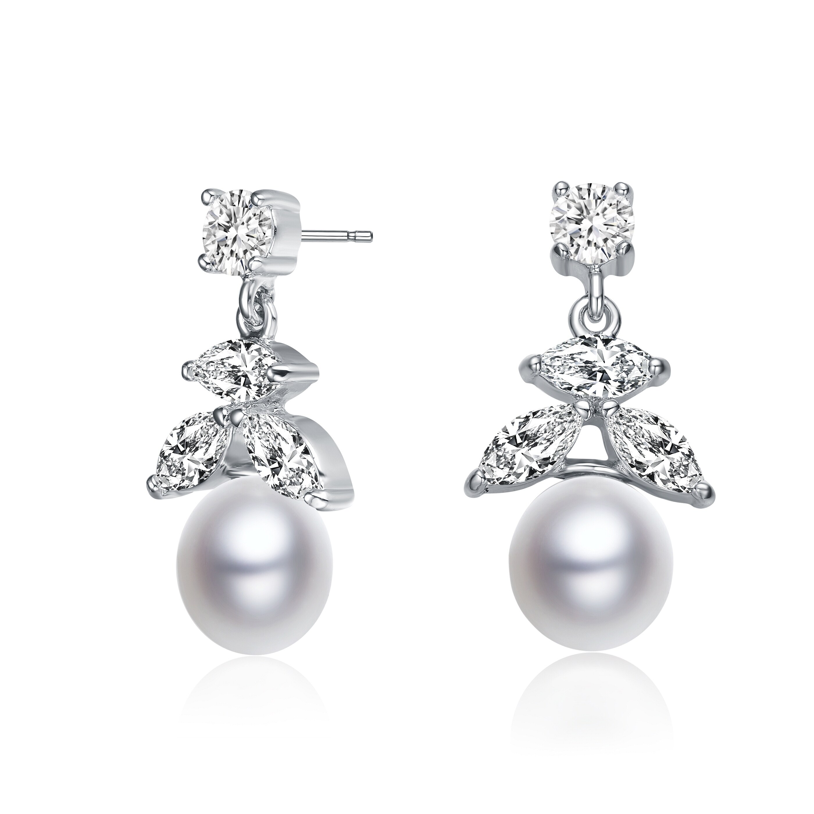 round pearl drop earrings