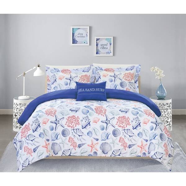 slide 1 of 5, Chic Home Veluz 8 Piece Reversible Bed in a Bag Duvet Cover Set