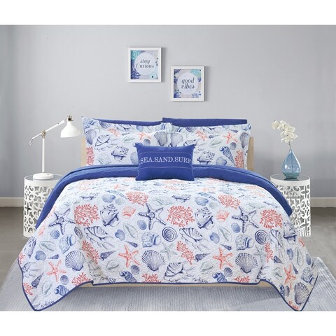 Chic Home Katriel 8 Piece Reversible Bed in a Bag Quilt Coverlet Set