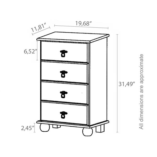 Shop Fiona Chest Of 4 Drawers Solid Pine Natural Free Shipping