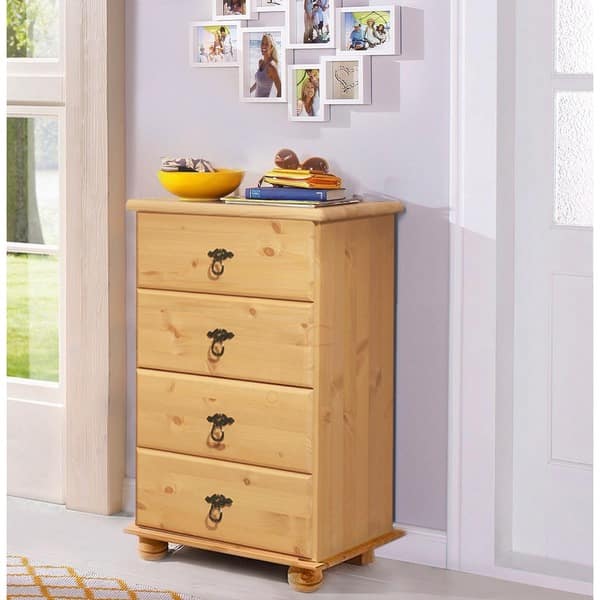 Shop Fiona Chest Of 4 Drawers Solid Pine Natural Free Shipping