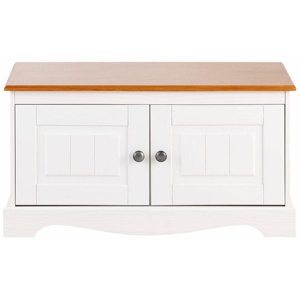 Monty 2 Door Solid Pine Storage Bench Off White Honey Free Monty 2 Door Solid Pine Storage Bench Off White Honey