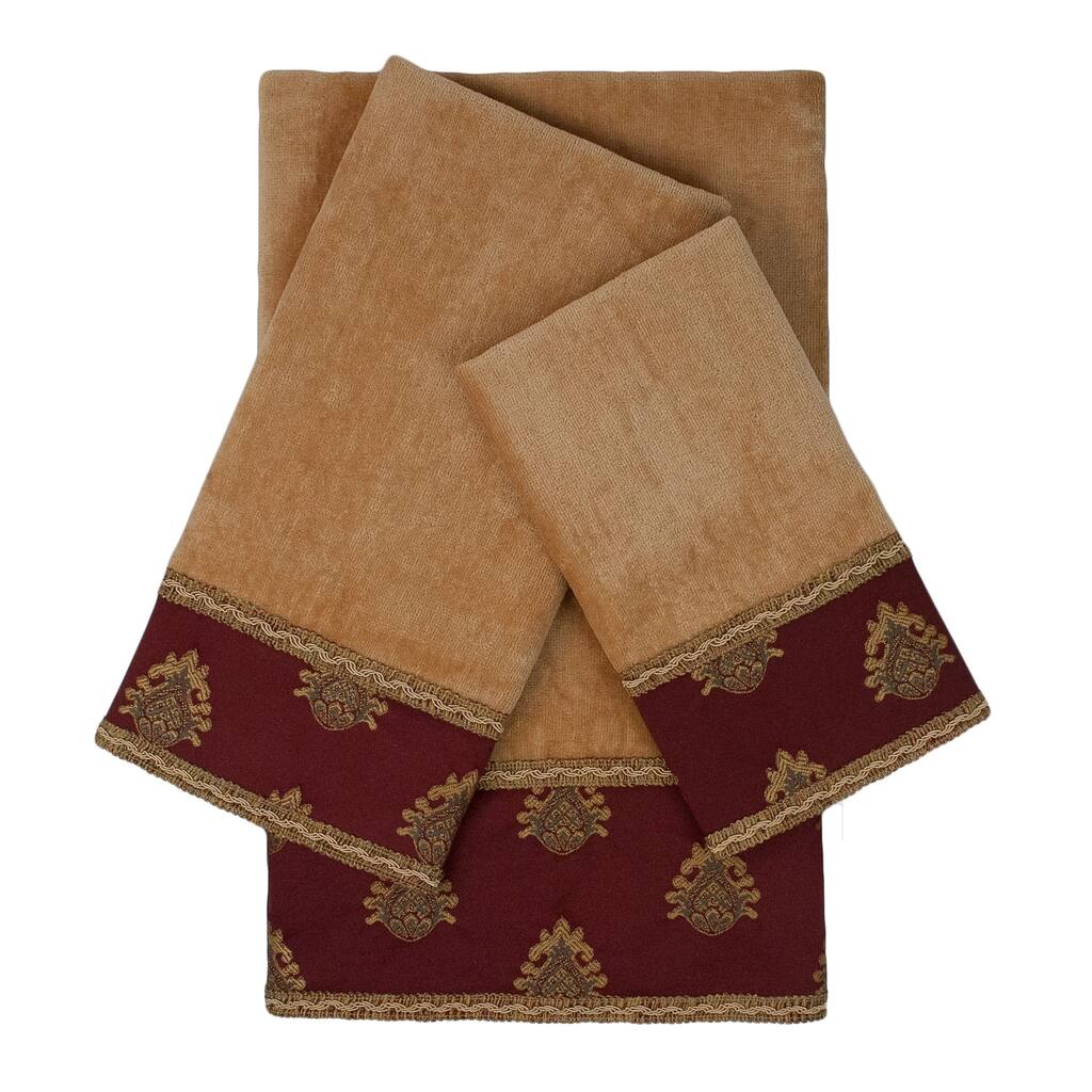 Sherry Kline Melbourne Nugget 3-piece Embellished Towel Set - 13 x 18 x 0.5/16 x 25 x 0.5/25 x 48 x 0.5