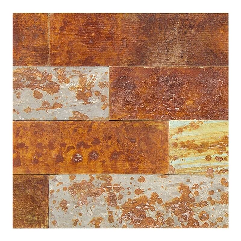 Aspect Peel & Stick 23.6" x 5.9" Tarnished Tin Distressed Metal Panel - Sample