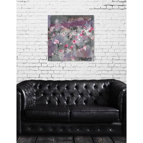 Oliver Gal 'Michaela Nessim 'Subtle Radiance Grey' Floral Purple Contemporary Canvas Print Wall Art