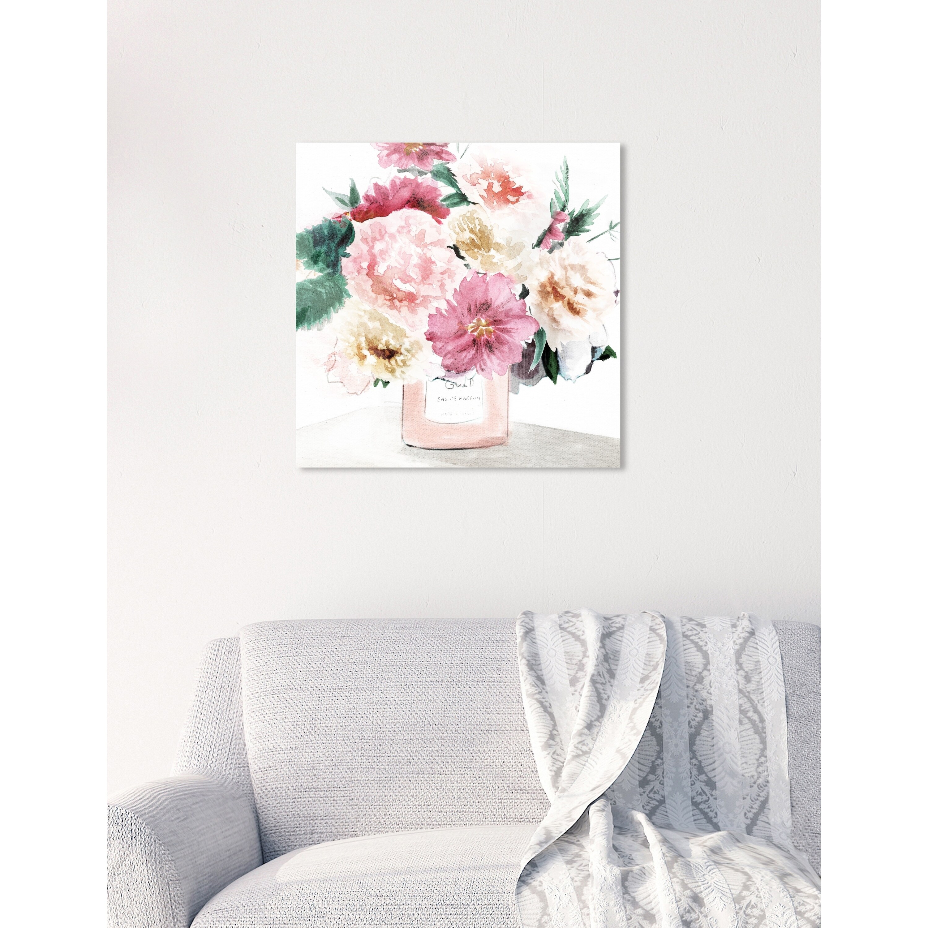 GOLDEN ABSTRACT GARDEN LANDSCAPE WALL ART CANVAS PRINT PICTURE SPRING FLOWERS