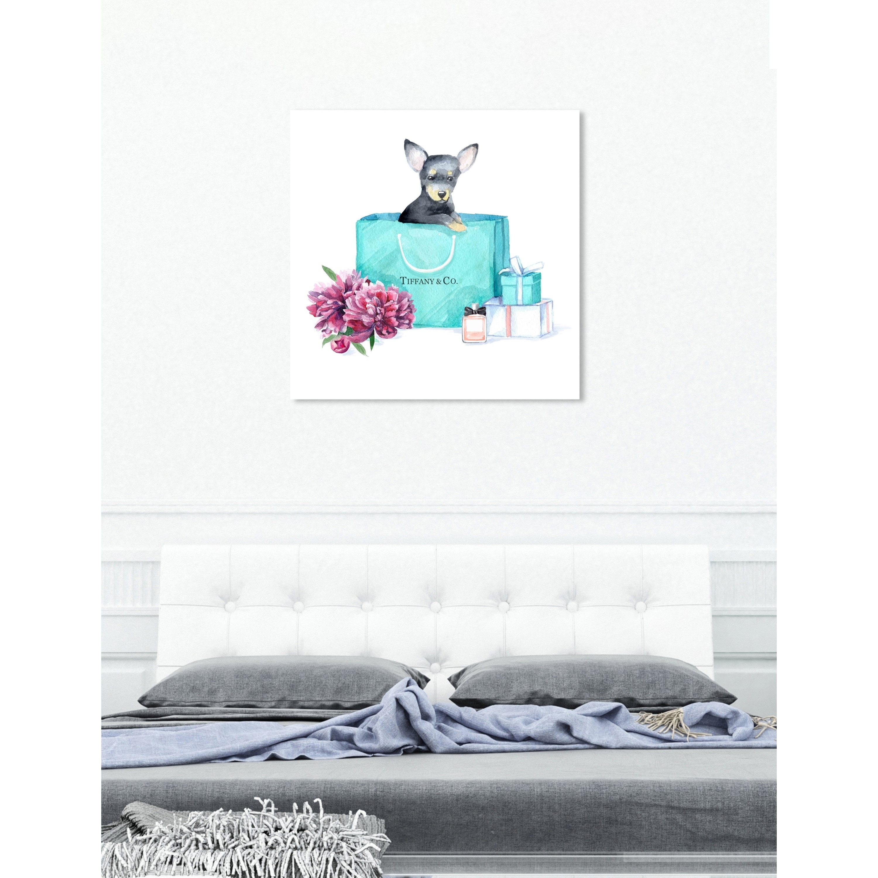 新品 オリバーガル OliverGal ACQUA CHIC CHIHUAHUA Oliver Gal 'acqua chic chihuahua' Contemporary Teal Blue