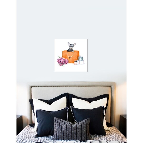 Oliver Gal 'orange chic chihuahua' Dogs and Puppies Orang Wall Art