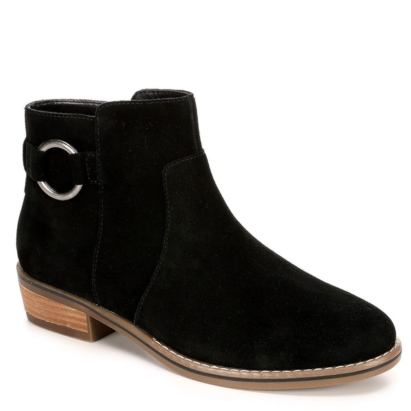 low heel leather ankle boots