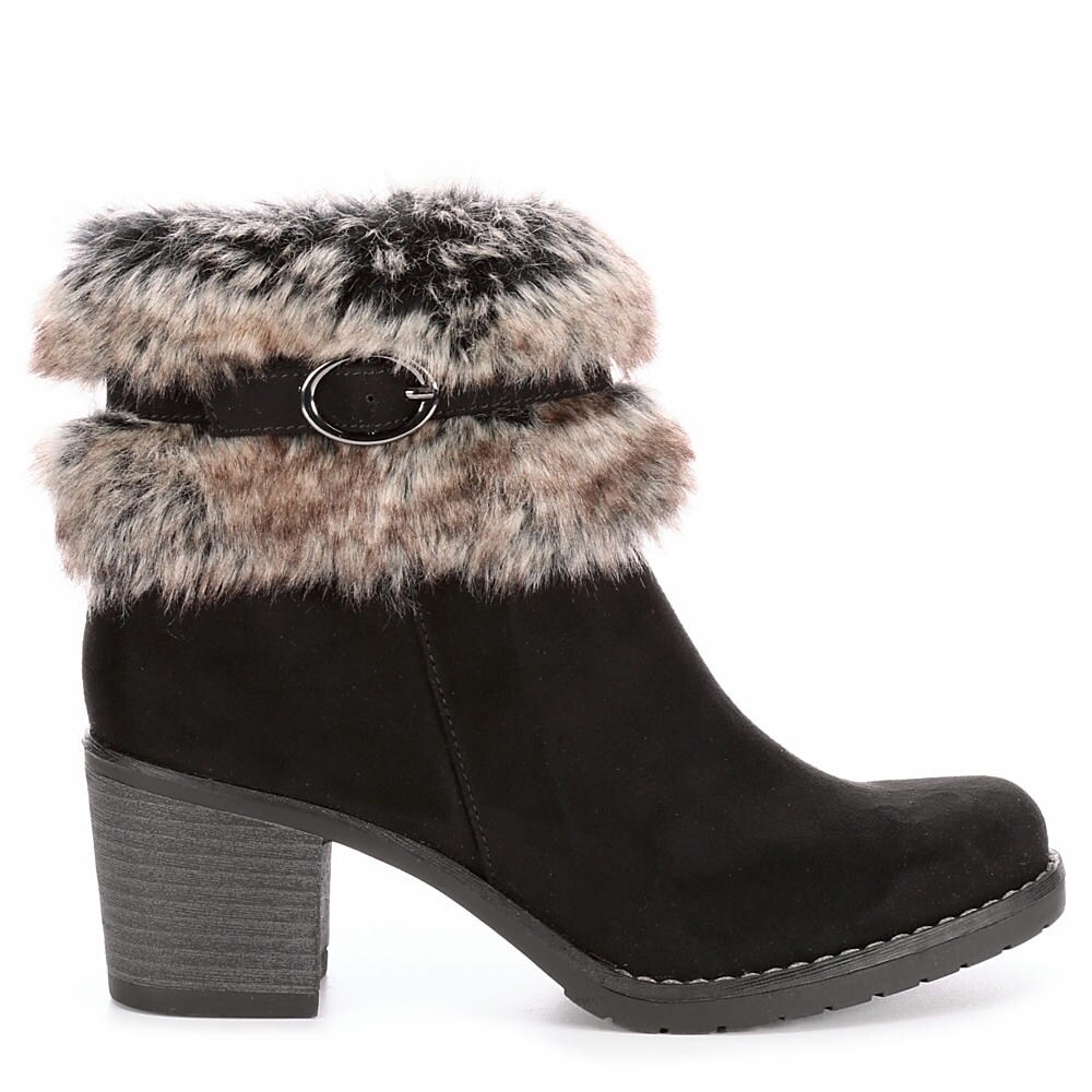 fur high heel boots