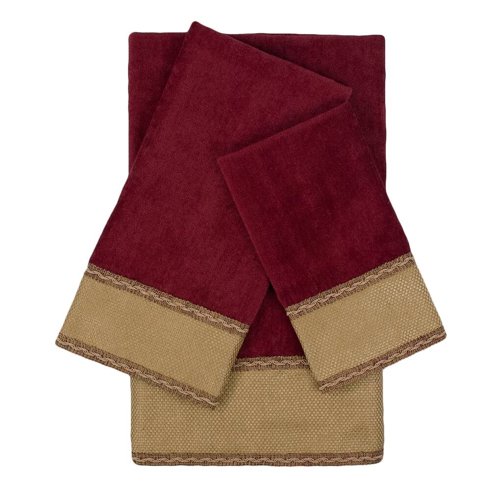 Sherry Kline Frontier Red 3-piece Embellished Towel Set - 13 x 18 x 0.5/16 x 25 x 0.5/25 x 48 x 0.5