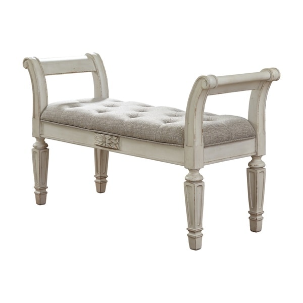 Shop Realyn Vintage Casual Antique White Accent Bench 