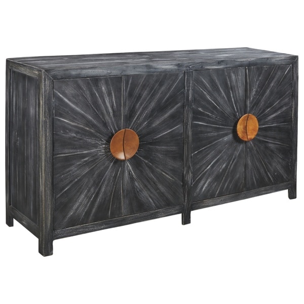 Kademore Antique Black Accent Cabinet