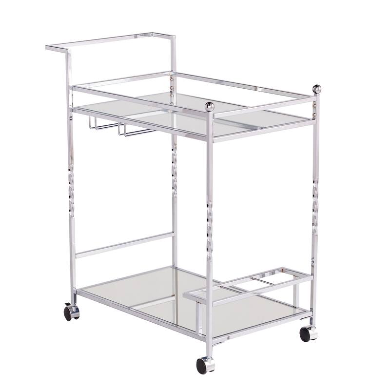 SEI Furniture Garland Metal Mirrored Bar Cart