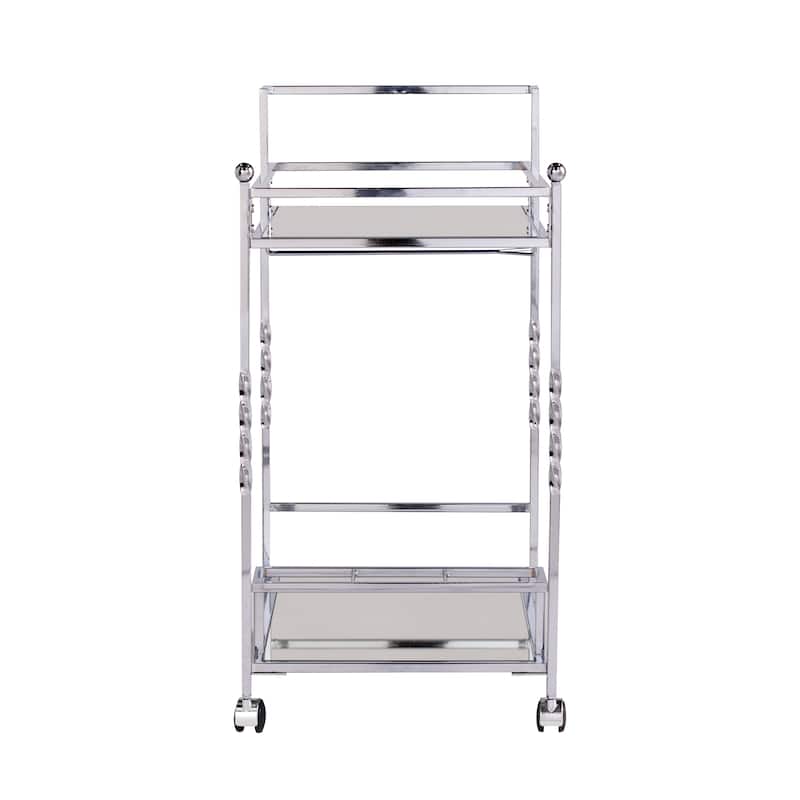 SEI Furniture Garland Metal Mirrored Bar Cart