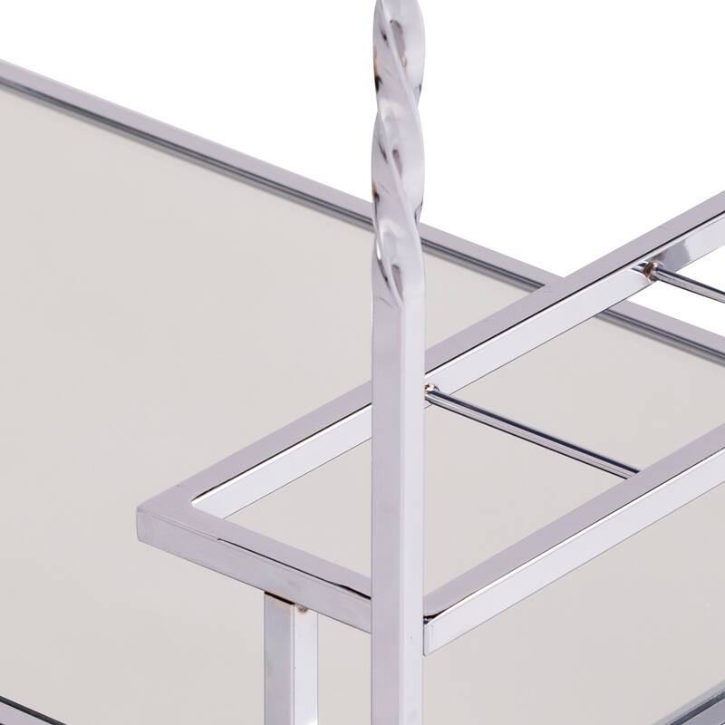 SEI Furniture Garland Metal Mirrored Bar Cart