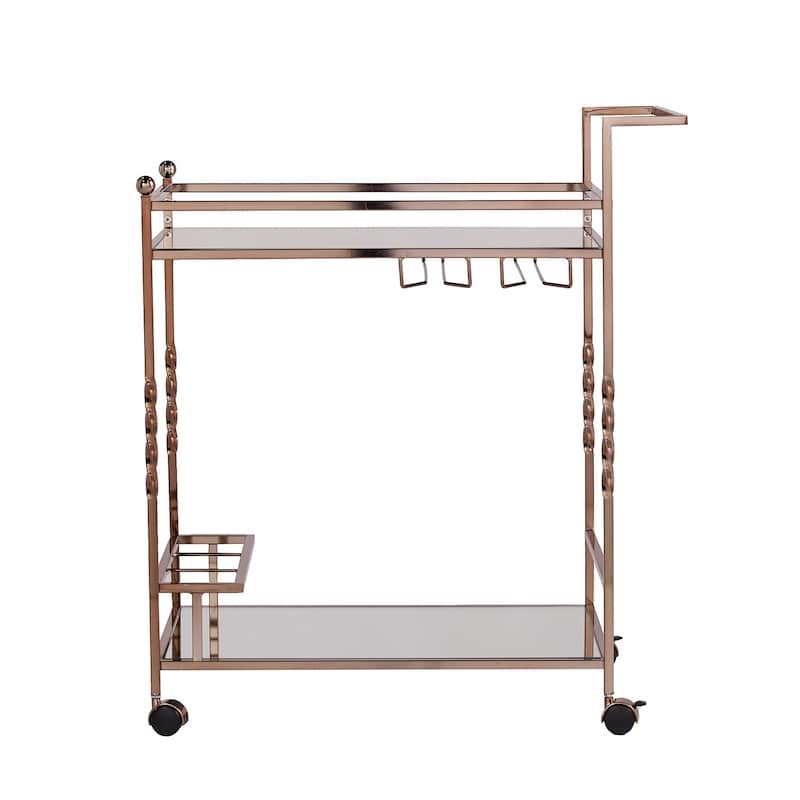 SEI Furniture Garland Metal Mirrored Bar Cart