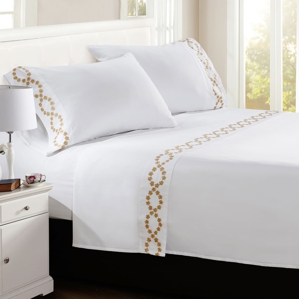 Luxury Embroidered Bed Sheet Set 