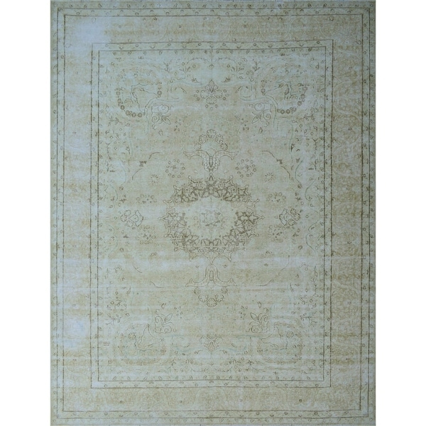 Noori Rug Fine Vintage Distressed Jewel Beige/Brown Rug - 9'6" x 12'11"