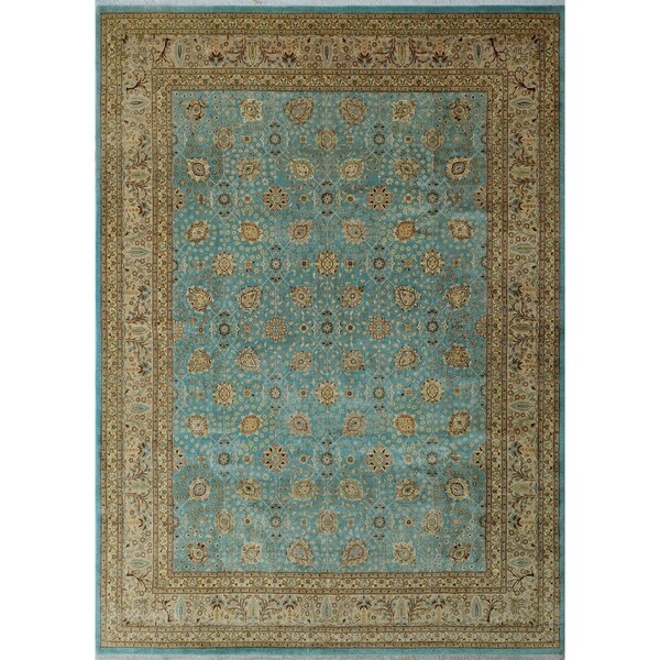 Noori Rug Turkish-knotted Ankara Lucille Lt. Blue/Beige Rug - 9'2" x 12'5"